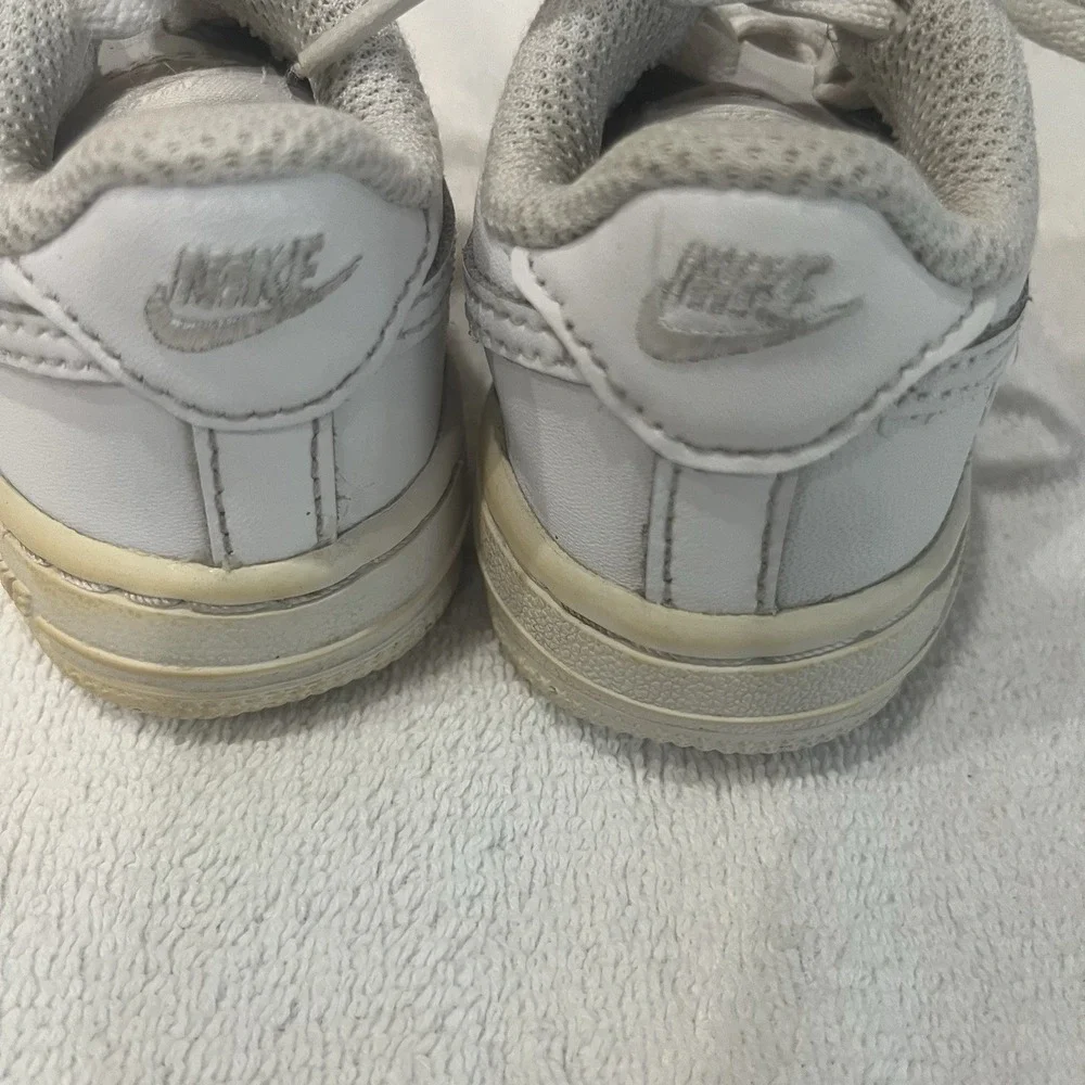 Nike Toddler Baby Air Force 1 White Leather Sneakers Size 4c Triple White